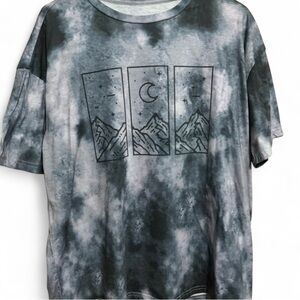 SHEIN Monochrome Tie-Dye Short Sleeve Tee